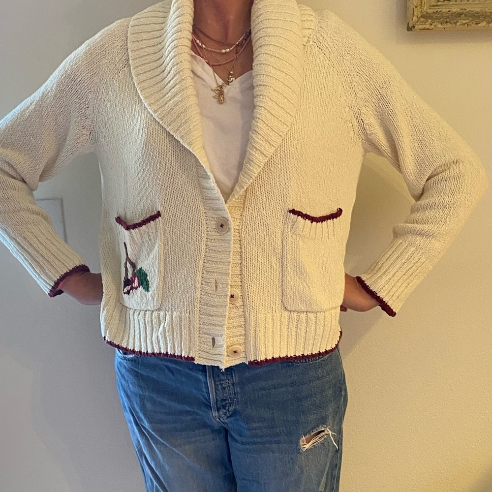 Maeve Cherry cardigan sweater